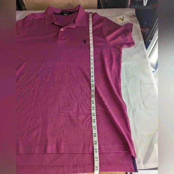 U.S. Polo ASSN Polo Shirt Men's XL Maroon Golfing 2 Button Luxury Feel - Picture 10 of 11